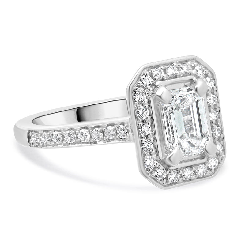 Valina 14 Karat White Gold Emerald Cut Engagement Ring
