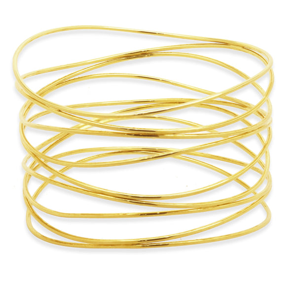 Tiffany & Co. 18 Karat Yellow Gold Elsa Peretti Nine Row Wave Bangle