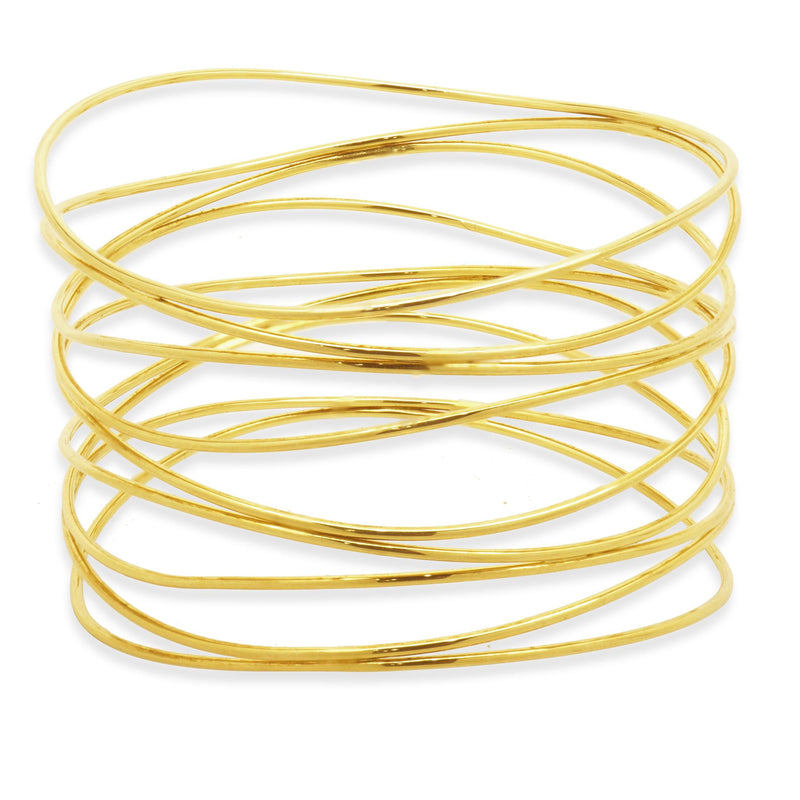 Tiffany & Co. 18 Karat Yellow Gold Elsa Peretti Nine Row Wave Bangle
