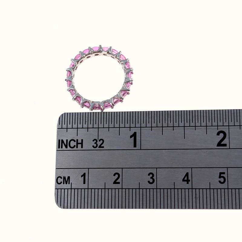 Pink Sapphire Eternity Band in White Gold