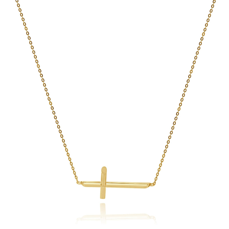 14 Karat Yellow Gold Cross Necklace
