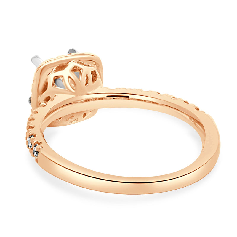 14 Karat Rose Gold Princess Cut Diamond Engagement Ring