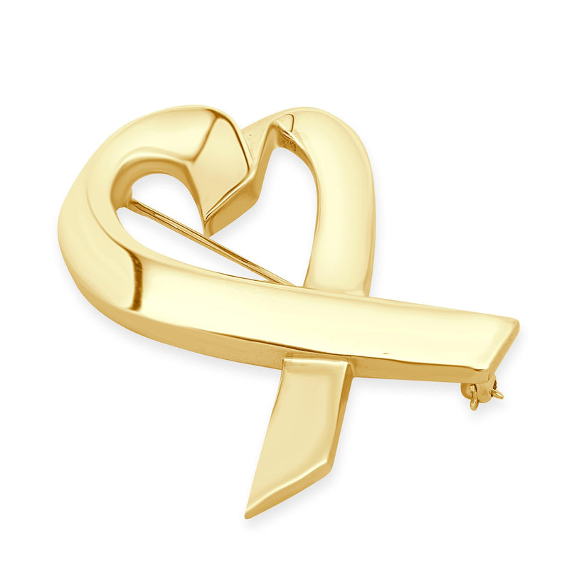 Tiffany & Co. Paloma Picasso 18 Karat Yellow Gold Open Heart Pin