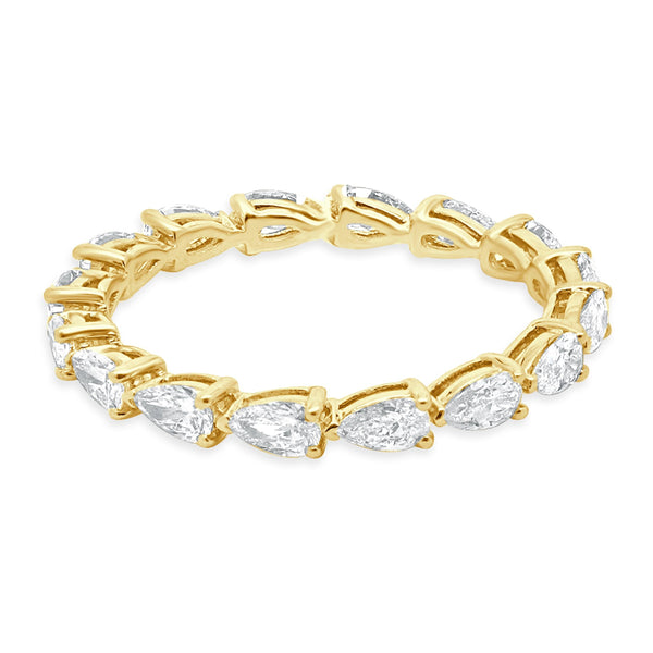 14 Karat Yellow Gold Pear Cut Diamond Eternity Band