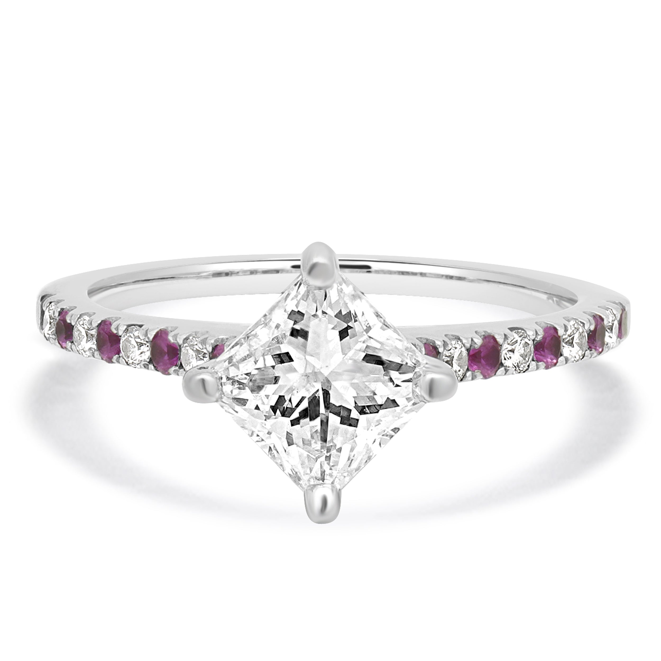 14 Karat White Gold Diamond & Ruby Engagement Ring – E.D. Marshall ...