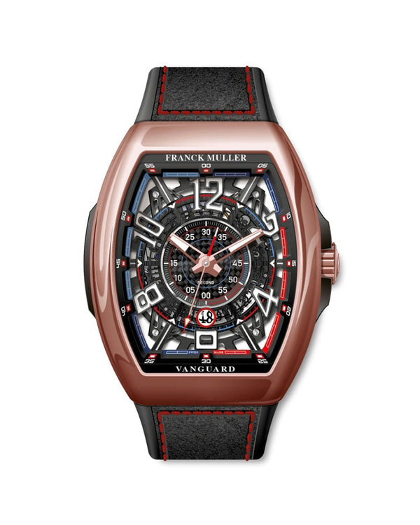 Franck Muller Vanguard Bill Auberlen Skeleton Rose Gold V45SCSQTRCGBA5NNR