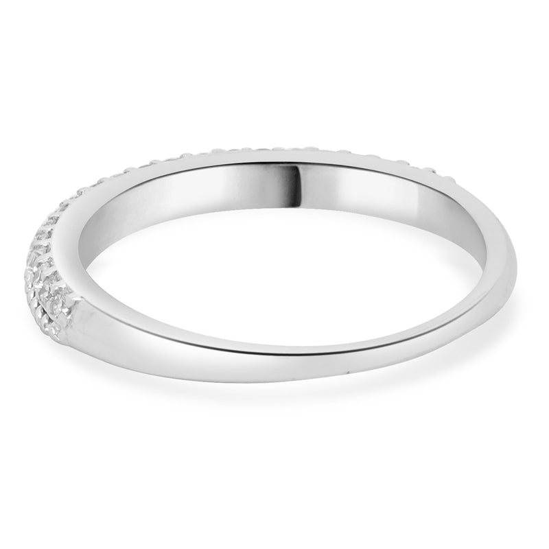 14 Karat White Gold Round Brilliant Cut Diamond Band