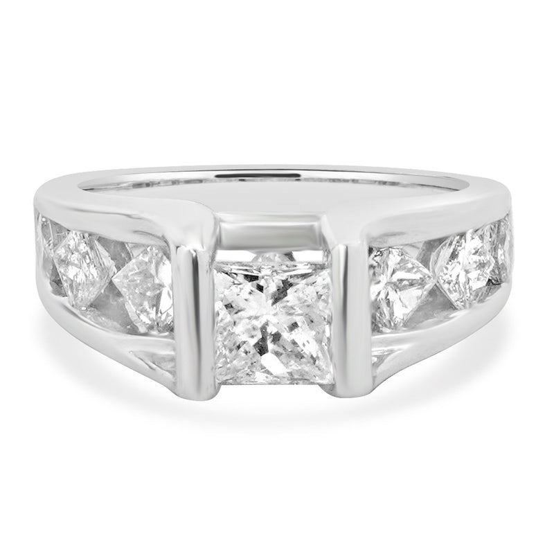 14 Karat White Gold Princess Cut Diamond Engagement Ring