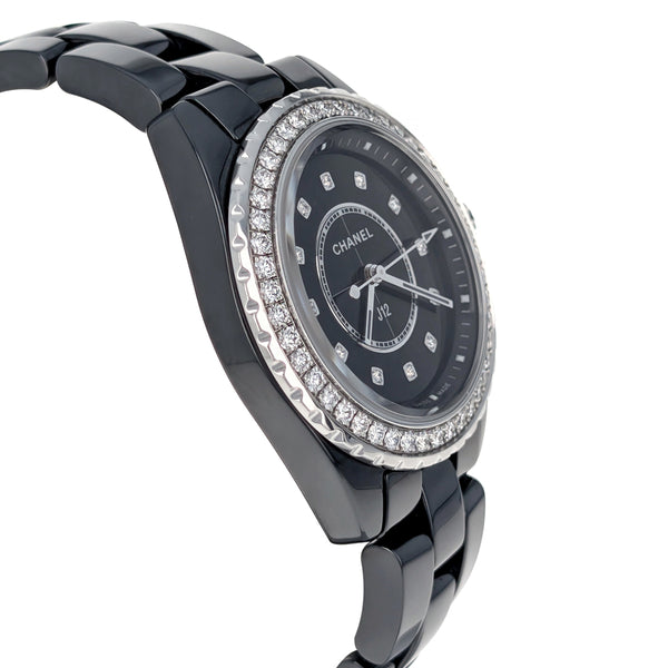CHANEL J12 Diamond Bezel 33MM Black Ceramic H6419