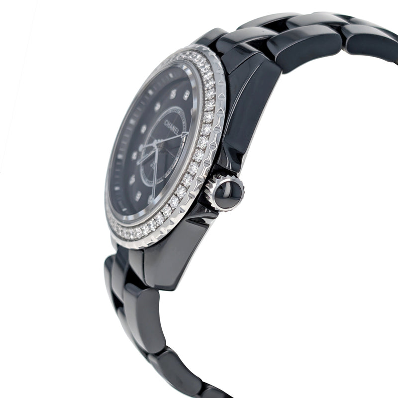 CHANEL J12 Diamond Bezel 33MM Black Ceramic H6419