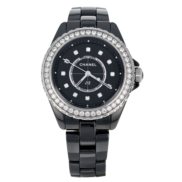 CHANEL J12 Diamond Bezel 33MM Black Ceramic H6419