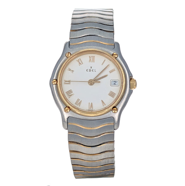 Ebel Sport Classic Lady Wave 27mm Stainless Steel Yellow Gold 183908