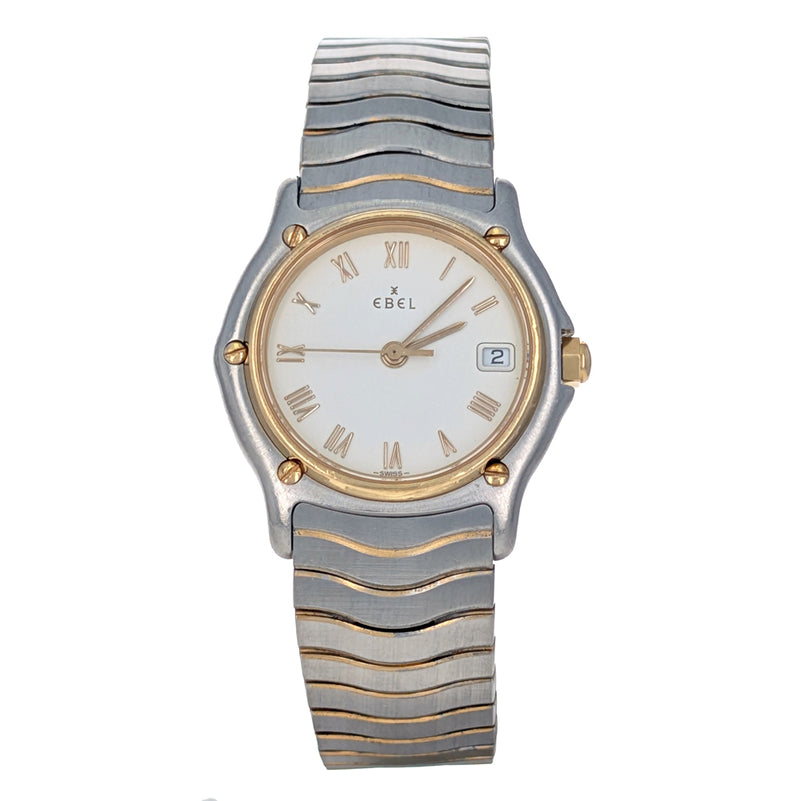 Ebel Sport Classic Lady Wave 27mm Stainless Steel Yellow Gold 183908