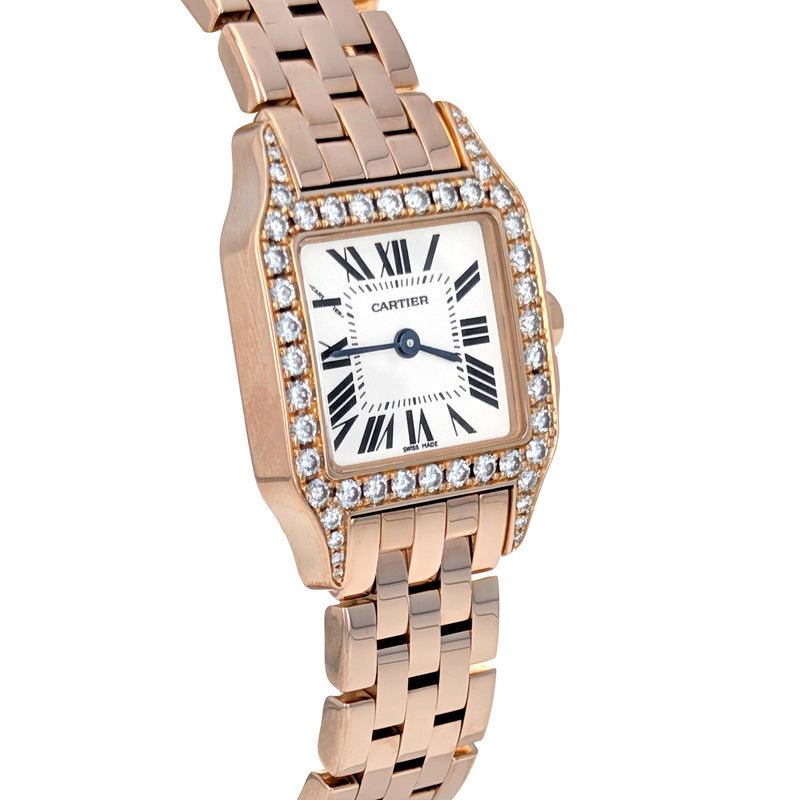 Cartier Santos Demoiselle 20mm Rose Gold Diamonds WF9011Z8