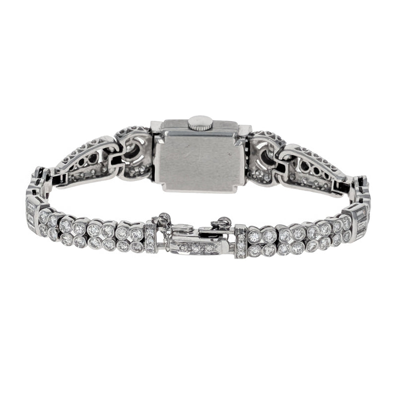 Hamilton Platinum Diamond & Sapphire Vintage Watch