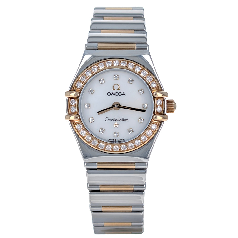 Omega Constellation 23MM Stainless Steel Yellow Gold Diamonds 895.1243