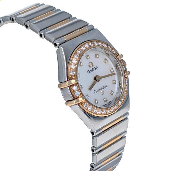 Omega Constellation 23MM Stainless Steel Yellow Gold Diamonds 895.1243