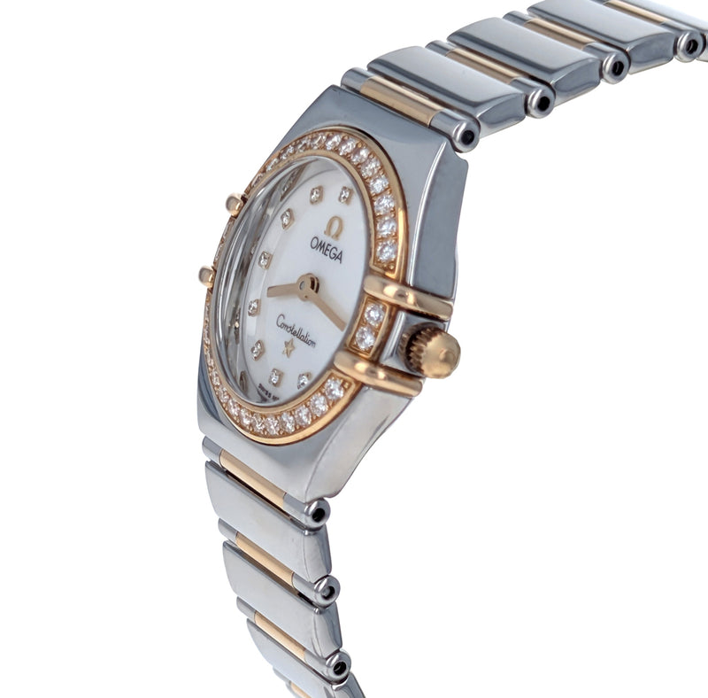 Omega Constellation 23MM Stainless Steel Yellow Gold Diamonds 895.1243