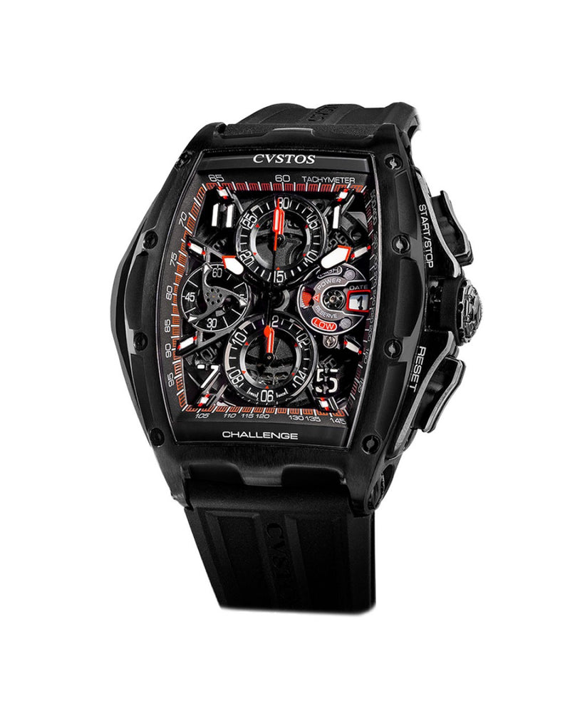 Cvstos Chrono Black Steel / Black-Red Chronograph-S B00107.4102004