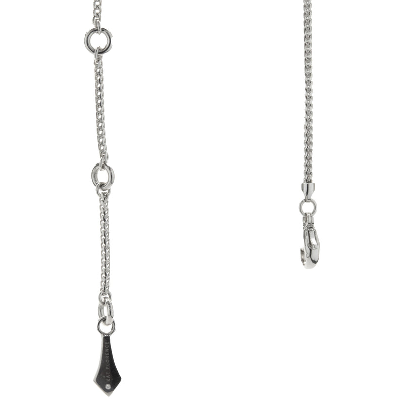 Kat Florence 18 Karat White Gold Pave Diamond Orchid Necklace