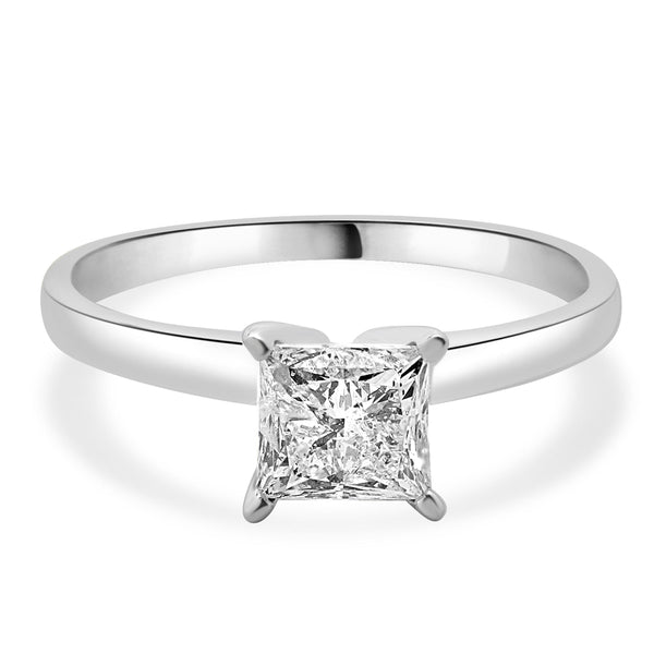 14 Karat White Gold Princess Cut Diamond Engagement Ring
