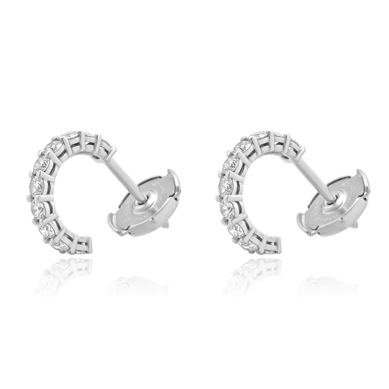 Tiffany & Co. Platinum Diamond J Hoop Earrings