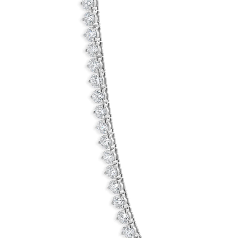 14 Karat White Gold Round Brilliant Cut Diamond Tennis Necklace