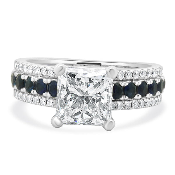 14 Karat White Gold Princess Cut Diamond Engagement Ring