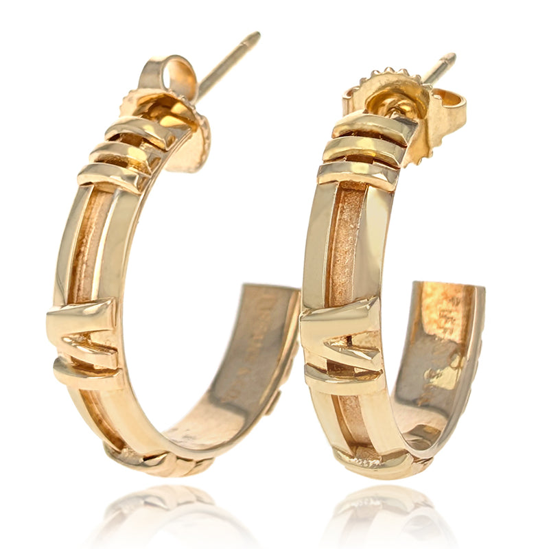 Tiffany & Co. 18K Yellow Gold Atlas Hoop Earrings – E.D. Marshall