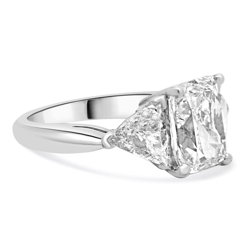 Platinum Cushion Cut Diamond Engagement Ring