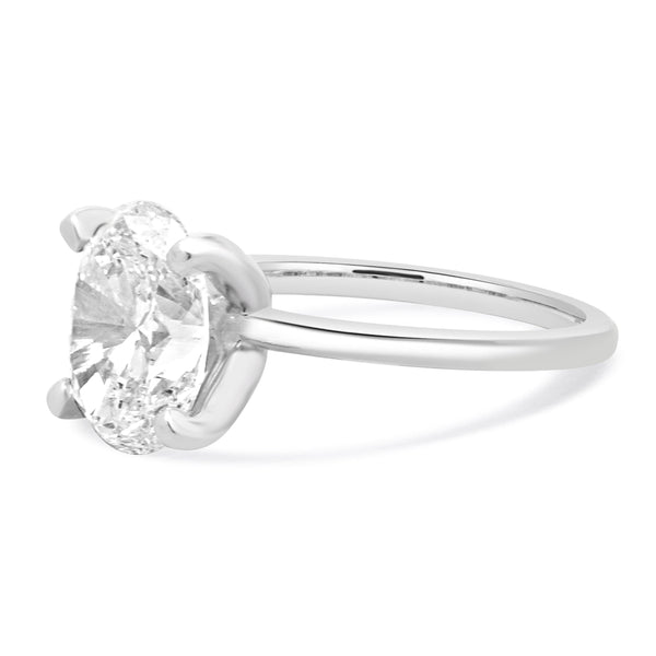 Platinum Oval Cut Diamond Engagement Ring