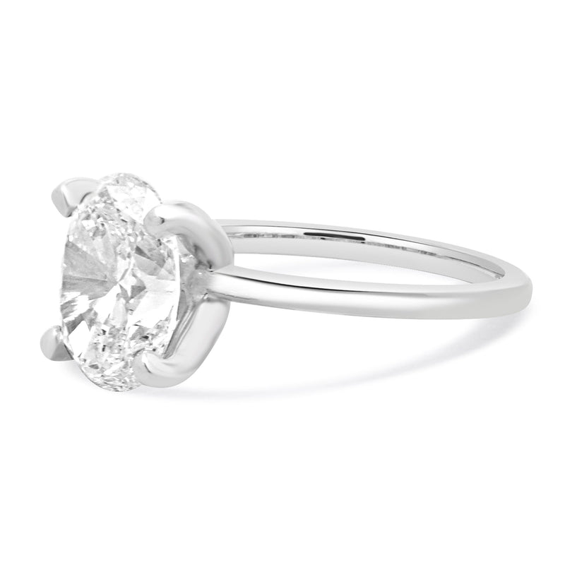 Platinum Oval Cut Diamond Engagement Ring
