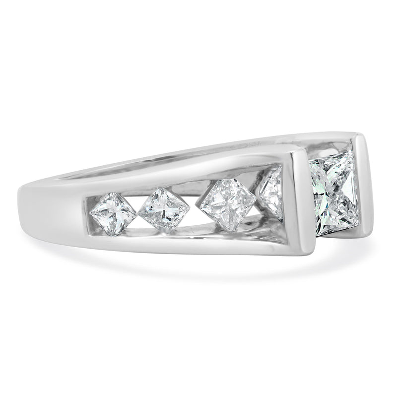 14 Karat White Gold Princess Cut Diamond Engagement Ring