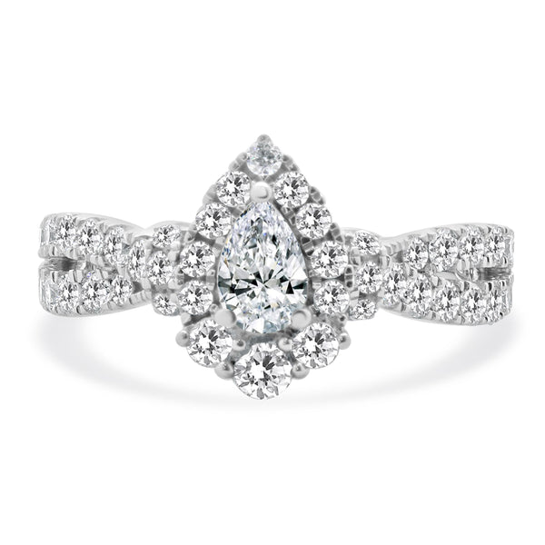10 Karat White Gold Diamond Engagement Ring