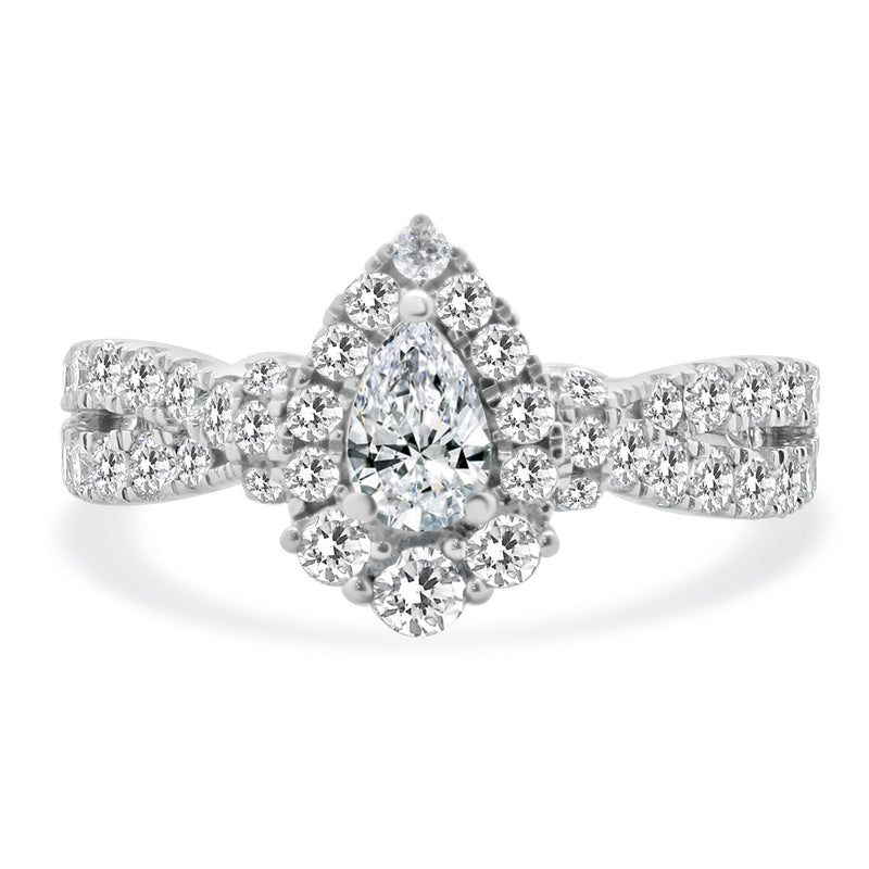 10 Karat White Gold Diamond Engagement Ring