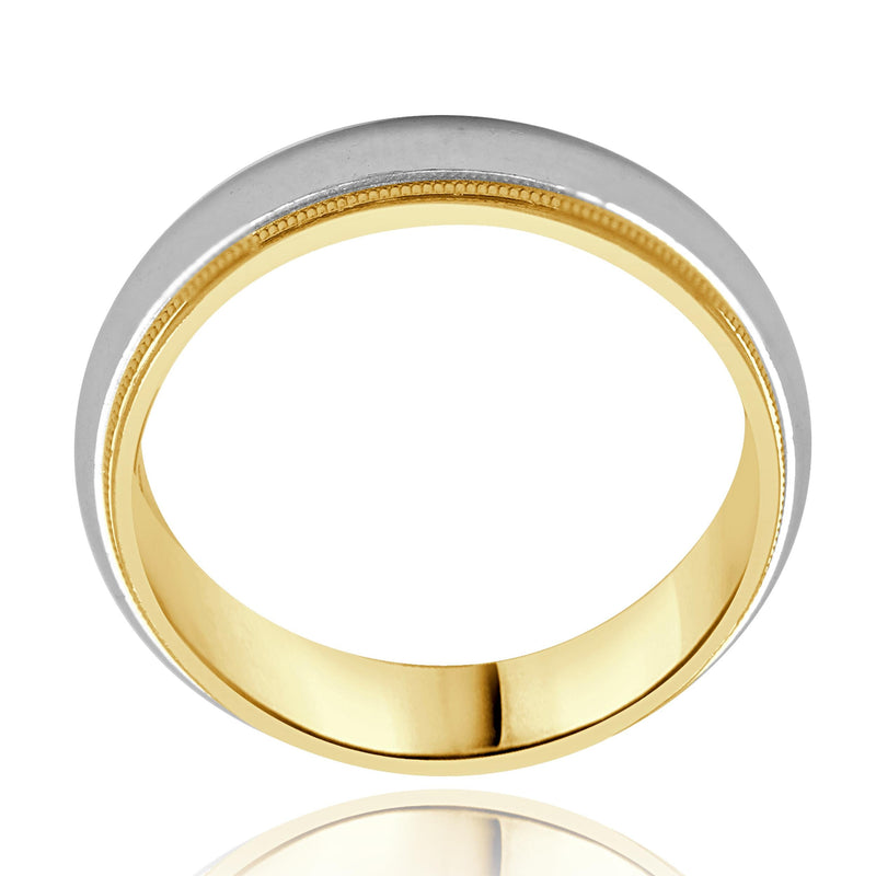 Tiffany & Co. Platinum & 18 Karat Yellow Gold Milgrain 6MM Band