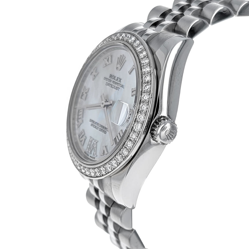 Rolex Datejust 31 Stainless Steel White Gold Diamonds 178384