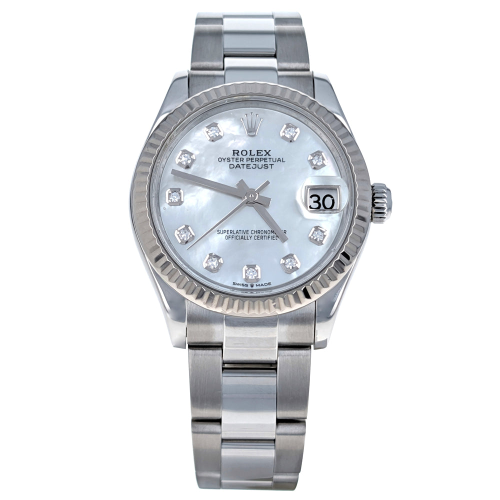 Rolex Datejust 31 Stainless Steel White Gold Diamonds 278274
