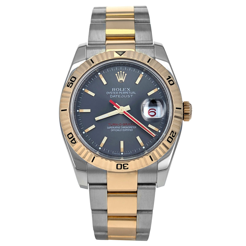 Rolex Datejust Turn-O-Graph Thunderbird 36mm Stainless Steel Yellow Gold 116263