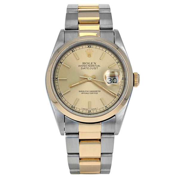 Rolex Datejust 36mm Stainless Steel Yellow Gold 16203