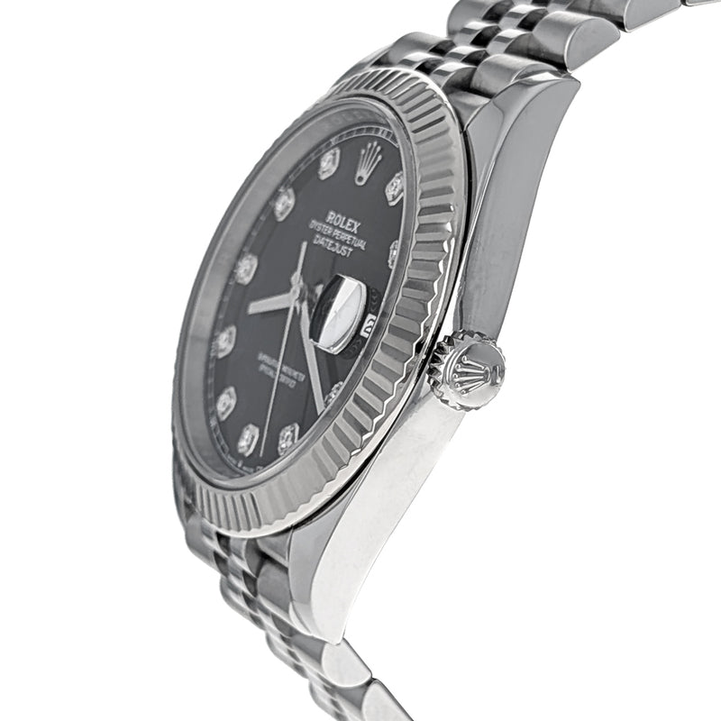 Rolex Datejust 41 Stainless Steel White Gold Diamonds 126334