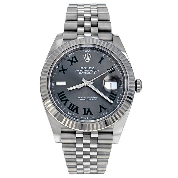 Rolex Datejust 41 Stainless Steel White Gold Wimbledon 2024  126334