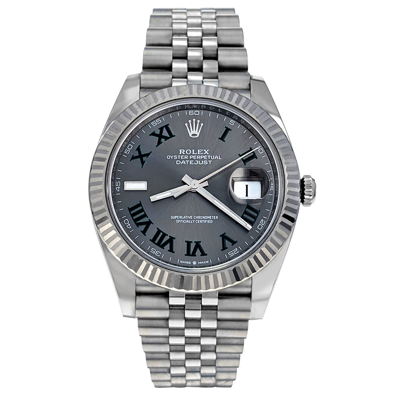 Rolex Datejust 41 Stainless Steel White Gold Wimbledon 2024  126334