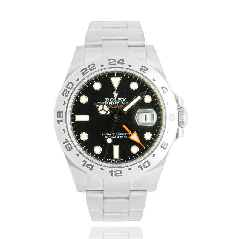 Rolex Stainless Steel Explorer II Black Dial 42mm