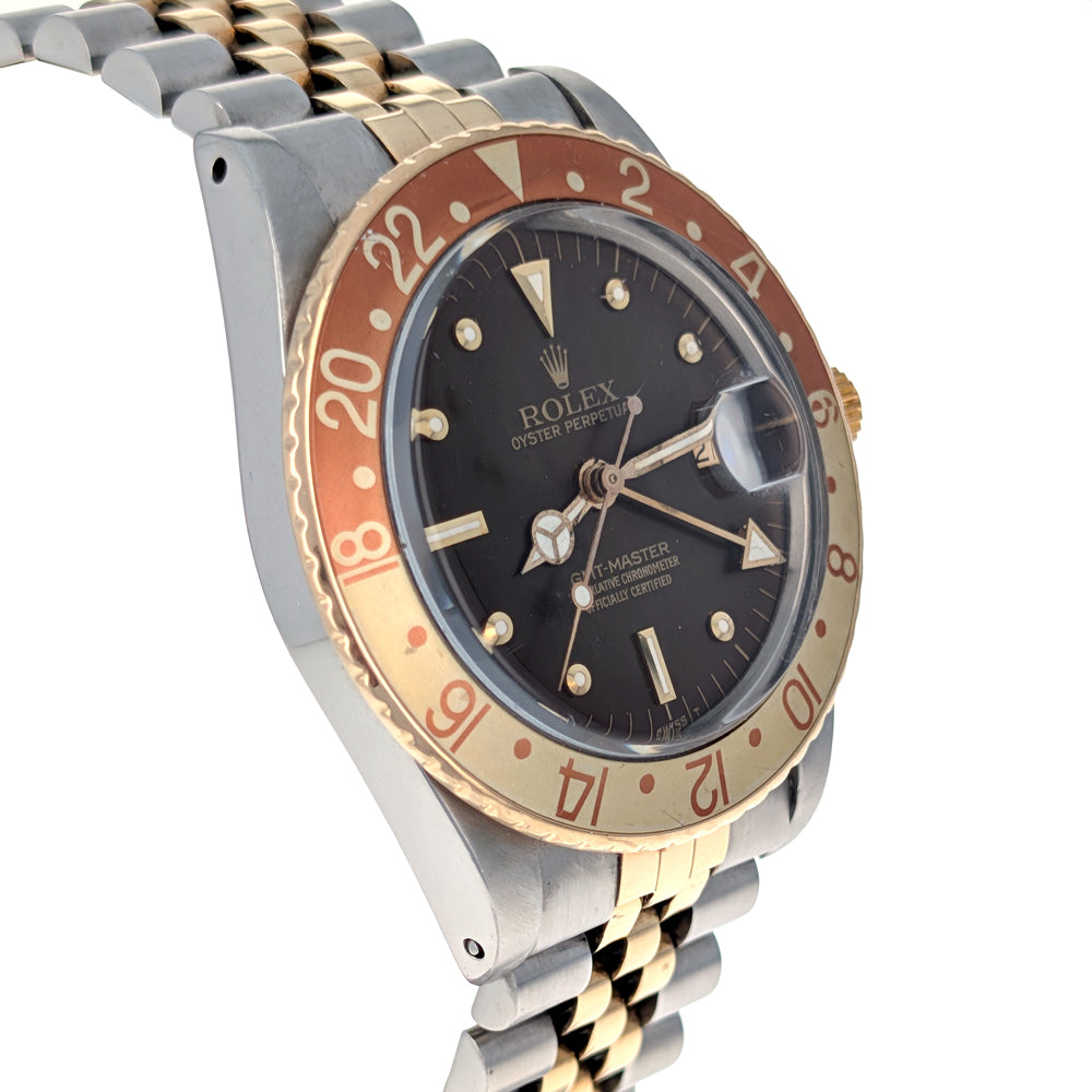 Rolex GMT-Master Stainless Steel Yellow Gold Root Beer 16753