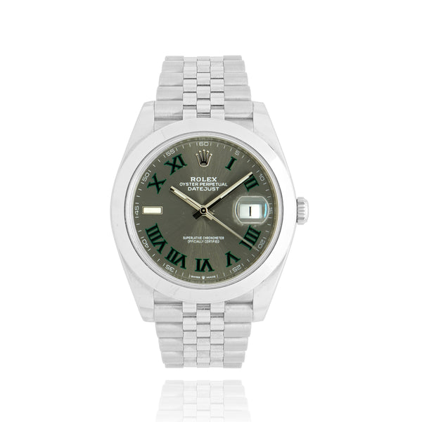 Rolex Stainless Steel Datejust Wimbledon Dial 41mm 2023