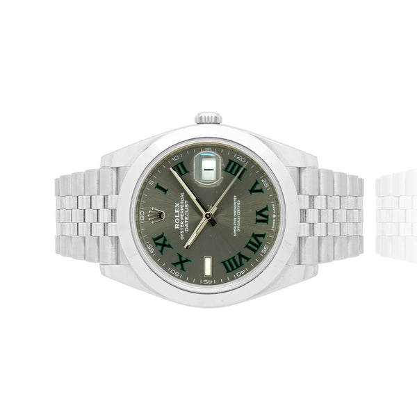Rolex Stainless Steel Datejust Wimbledon Dial 41mm 2023