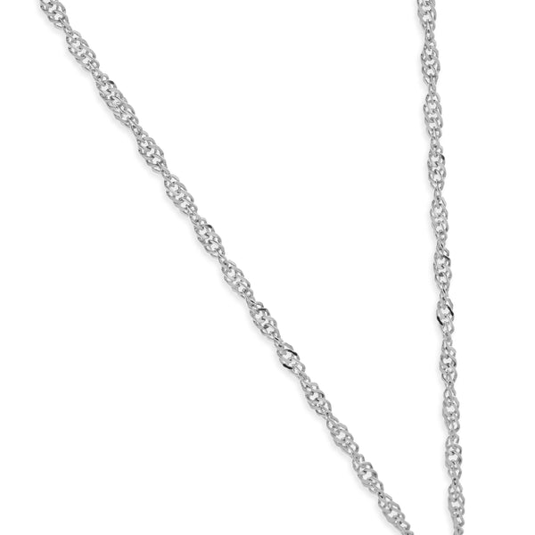 14 Karat White Gold Diamond Cross Necklace