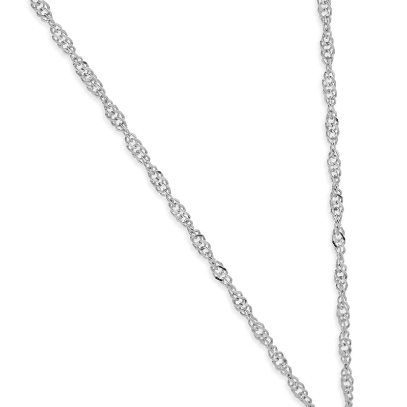 14 Karat White Gold Diamond Cross Necklace