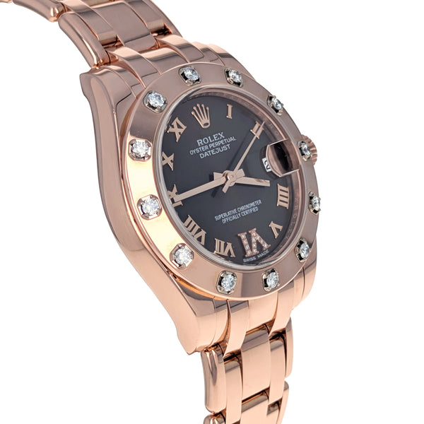 Rolex Lady-Datejust Pearlmaster 34mm Everose Chocolate Dial 81315